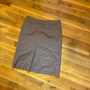 Ann Taylor brown plaid pencil skirt size 4